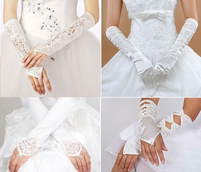 Длинные перчатки на свадьбу