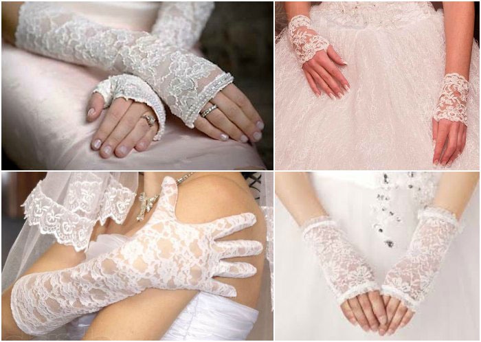 Кружевные перчатки на свадьбу