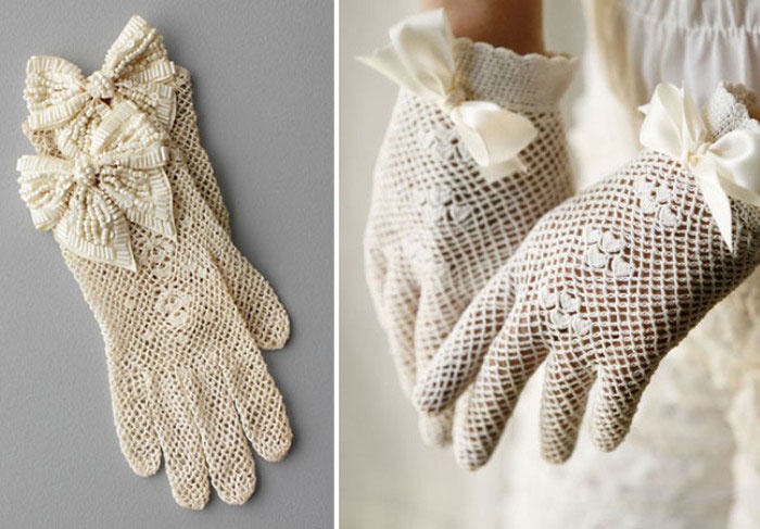 Ажурные свадебные перчатки